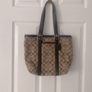 Coach Tote Canvas/Leather